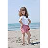 little female  child portrait on beautiful  beach