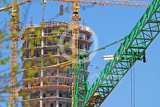 construction site with cranes construction site with cranes