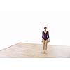 modern style ballet dancer posing and jumping on training