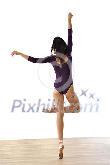 modern style ballet dancer posing and jumping on training modern style ballet dancer posing and jumping on training