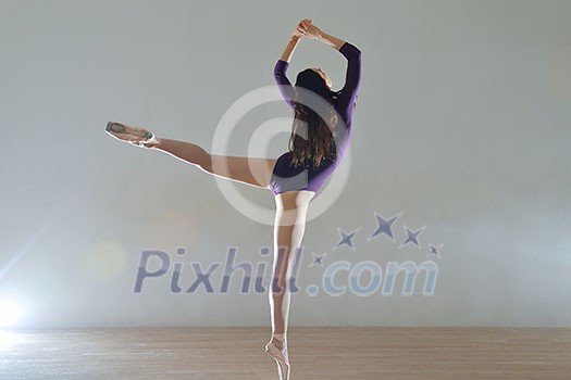modern style ballet dancer posing and jumping on training modern style ballet dancer posing and jumping on training