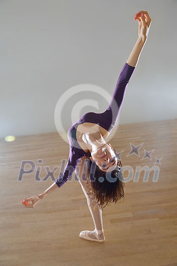 modern style ballet dancer posing and jumping on training modern style ballet dancer posing and jumping on training