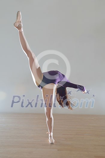 modern style ballet dancer posing and jumping on training modern style ballet dancer posing and jumping on training