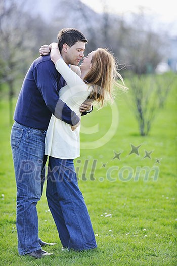 happy young couple have good time and fun outdoor at beautiful sunny day happy young couple have good time and fun outdoor at beautiful sunny day