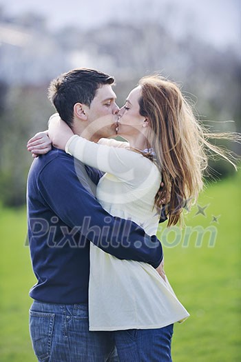happy young couple have good time and fun outdoor at beautiful sunny day happy young couple have good time and fun outdoor at beautiful sunny day