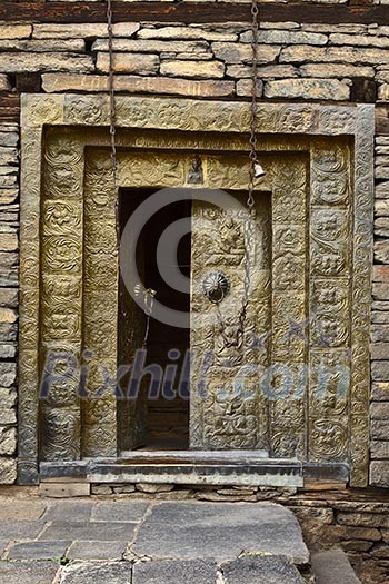 Gates of Sangla Fort - Hindu Temple. Sangla, Himachal Pradesh, India Gates of Sangla Fort - Hindu Temple. Sangla, Himachal Pradesh, India