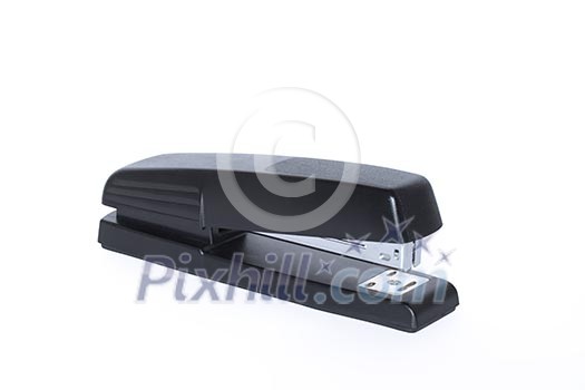 Black office stapler isolated on white background Black office stapler isolated on white background
