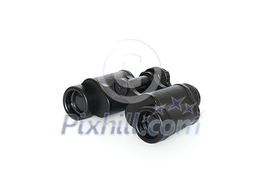 Black binoculars isolated on white background Black binoculars isolated on white background