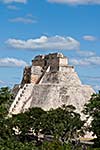 Anicent mayan pyramid (Pyramid of the Magician, Adivino  ) in Uxmal, Mérida, Yucatán, Mexico