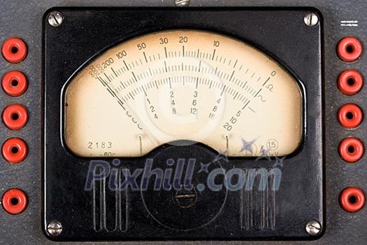Vintage analog scale of a measurment device close up Vintage analog scale of a measurment device close up