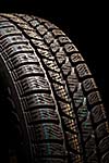 New car tire close up