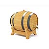 Wooden oak brandy wine beer barrel iwith valve tap solated on white background