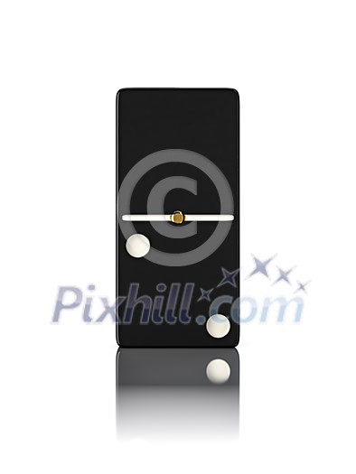 Domino game bone close up isolated on white Domino game bone close up isolated on white