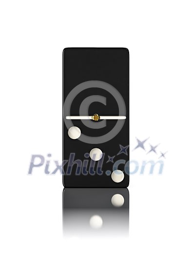 Domino game bone close up isolated on white Domino game bone close up isolated on white