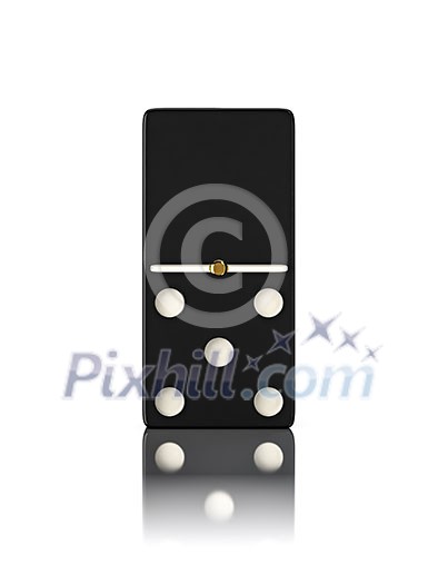 Domino game bone close up isolated on white Domino game bone close up isolated on white