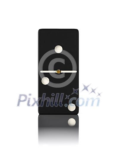 Domino game bone close up isolated on white Domino game bone close up isolated on white