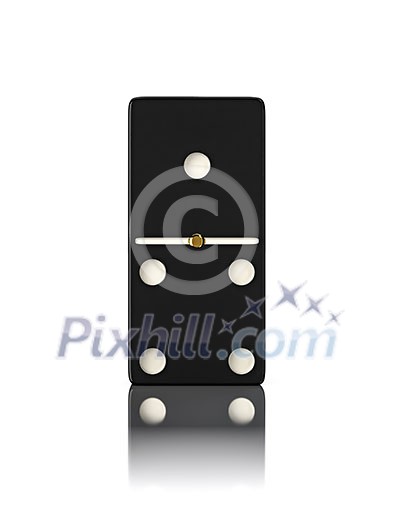 Domino game bone close up isolated on white Domino game bone close up isolated on white