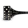 Domino - row of black dominoes on white