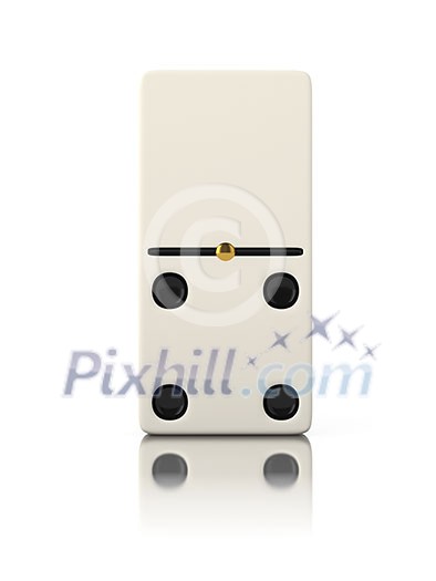 Domino game bone close up isolated on white Domino game bone close up isolated on white