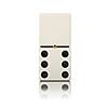 Domino game bone close up isolated on white