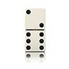 Domino game bone close up isolated on white