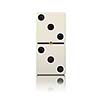 Domino game bone close up isolated on white