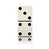 Domino game bone close up isolated on white