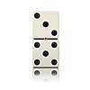 Domino game bone close up isolated on white