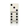 Domino game bone close up isolated on white