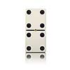 Domino game bone close up isolated on white