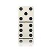 Domino game bone close up isolated on white