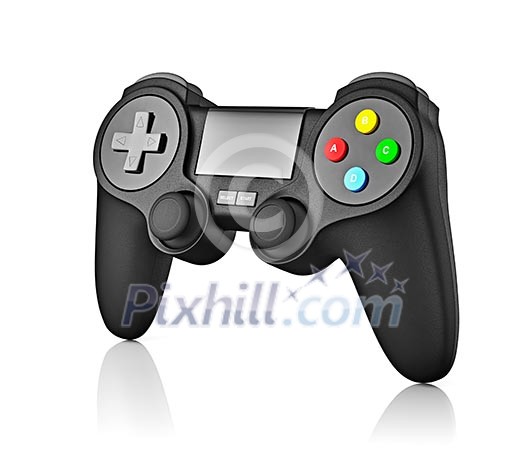 Gamepad joypad for video game console isolated on white background with reflection Gamepad joypad for video game console isolated on white background with reflection