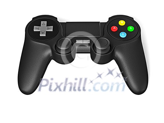 Gamepad joypad for video game console isolated on white background with reflection Gamepad joypad for video game console isolated on white background with reflection