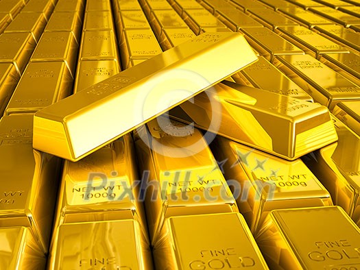 Stacks of gold bars close up Stacks of gold bars close up