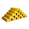 Gold bars pyramid isolated