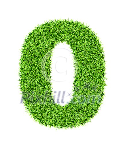 Grass number 0 zero - ecology eco friendly concept character type Grass number 0 zero - ecology eco friendly concept character type