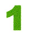 Grass number 1 one - ecology eco friendly concept character type