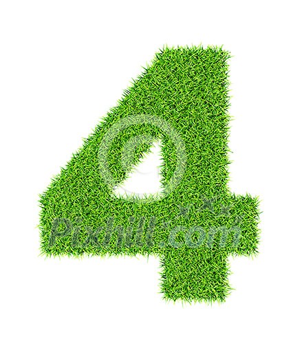 Grass number 4 four - ecology eco friendly concept character type Grass number 4 four - ecology eco friendly concept character type