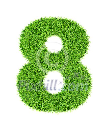 Grass number 8 eight - ecology eco friendly concept character type Grass number 8 eight - ecology eco friendly concept character type