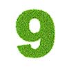 Grass number 9 nine - ecology eco friendly concept character type