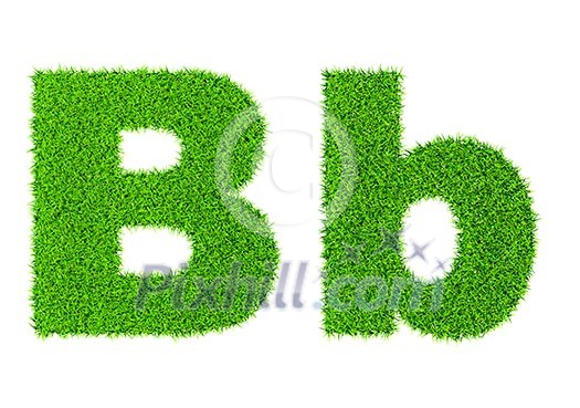 Grass letter B - ecology eco friendly concept character type Grass letter B - ecology eco friendly concept character type