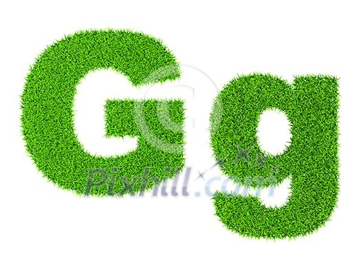 Grass letter G - ecology eco friendly concept character type Grass letter G - ecology eco friendly concept character type