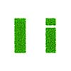 Grass letter I - ecology eco friendly concept character type