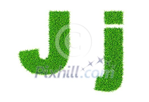 Grass letter J - ecology eco friendly concept character type Grass letter J - ecology eco friendly concept character type