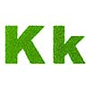 Grass letter K - ecology eco friendly concept character type