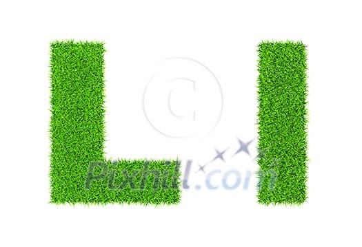 Grass letter L - ecology eco friendly concept character type Grass letter L - ecology eco friendly concept character type