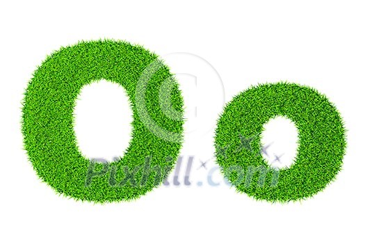 Grass letter O - ecology eco friendly concept character type Grass letter O - ecology eco friendly concept character type