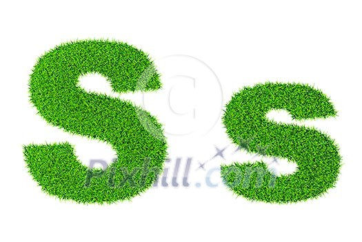Grass letter S - ecology eco friendly concept character type Grass letter S - ecology eco friendly concept character type