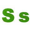 Grass letter S - ecology eco friendly concept character type