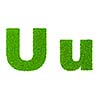 Grass letter U - ecology eco friendly concept character type